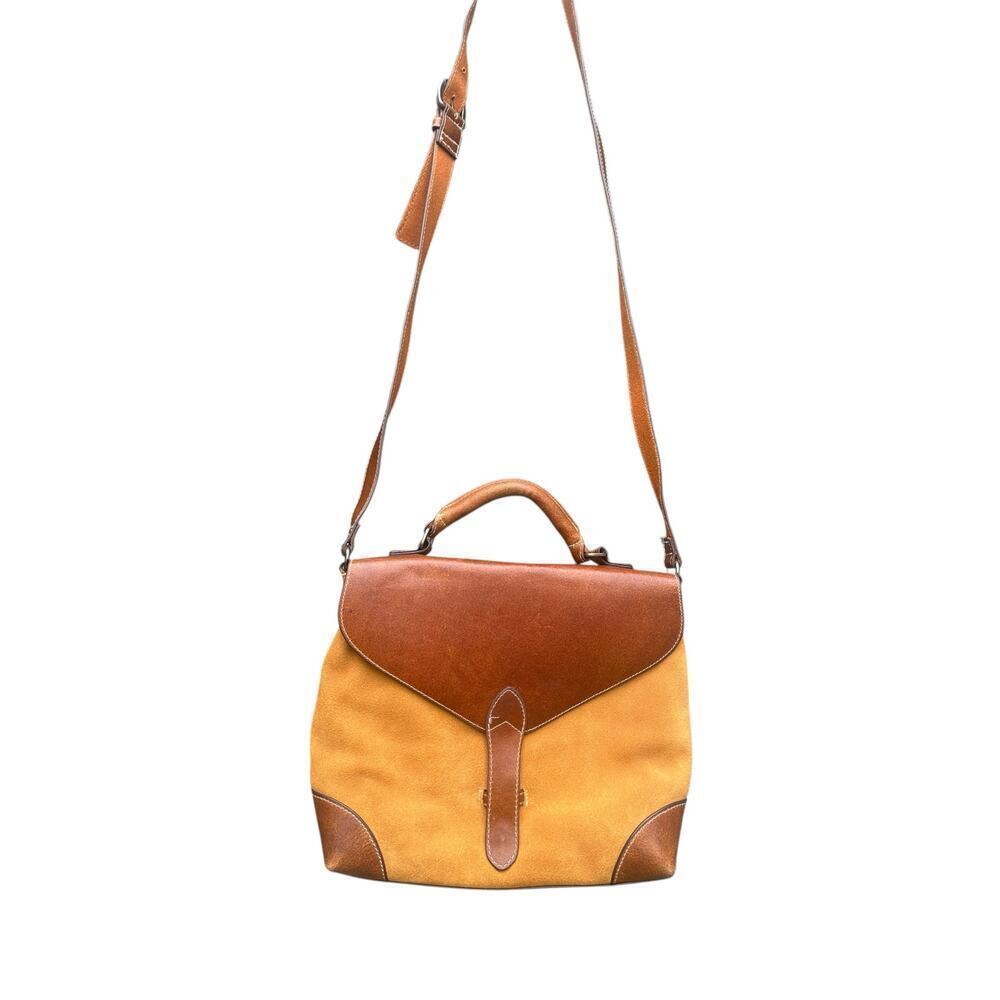 Most Wanted USA Leather yellow Suede Adjustable Strap Crossbody Cross Over Purse